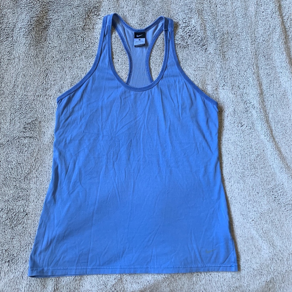 Nike Blue Racerback Cotton Blend Tank